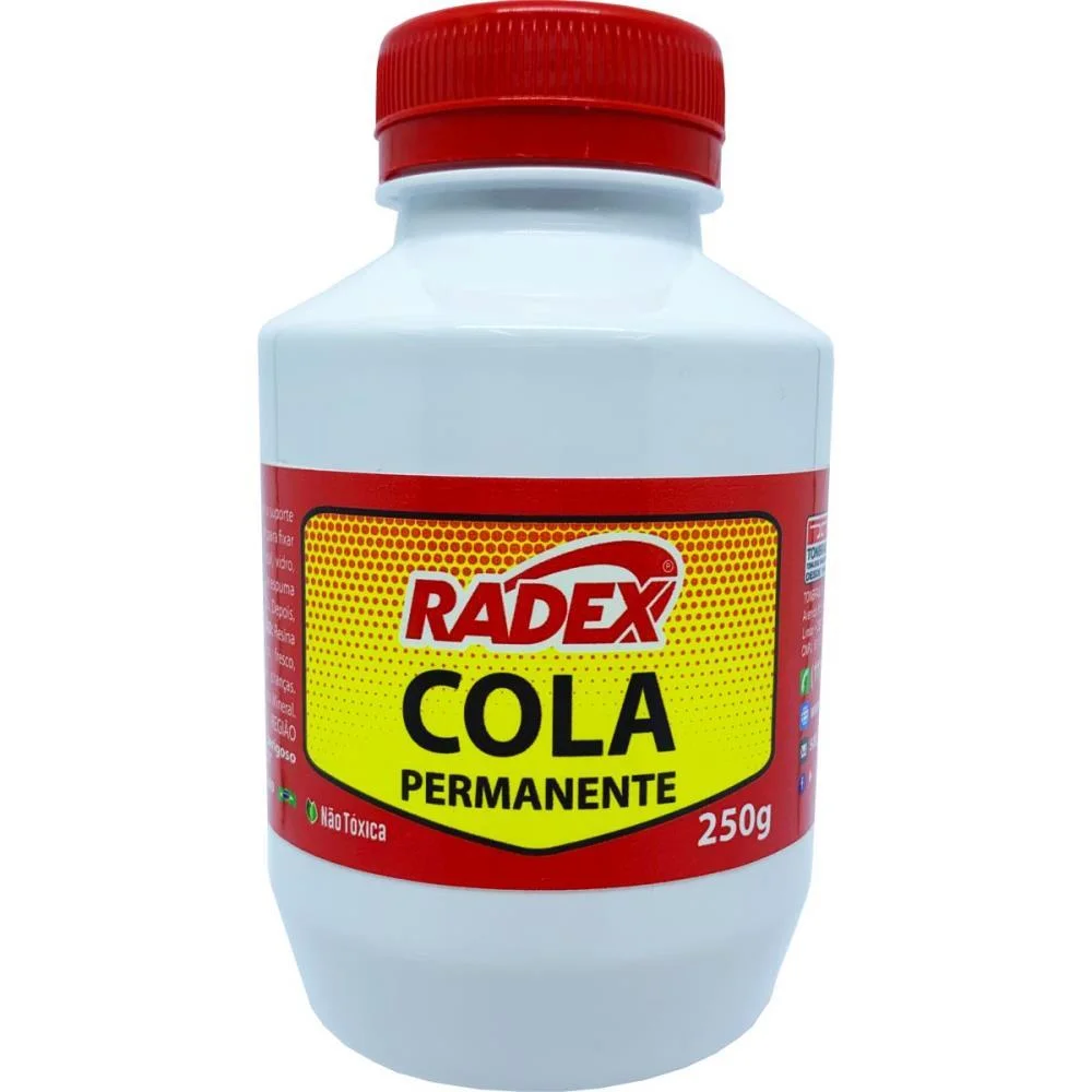Cola Pano Permanente Tecido Pote 250G Radex (Unidade) - imagem 3