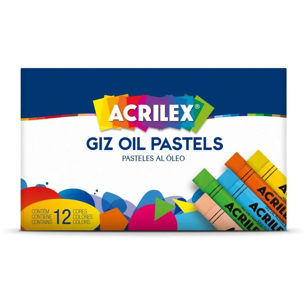 Giz Pastel Oleoso 12 Cores Pastel Acrilex (Estojo) - imagem 2