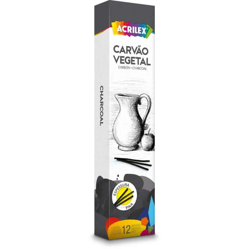 Carvao Para Desenho Vegetal Fino Acrilex (Pct.c/6) - imagem 3