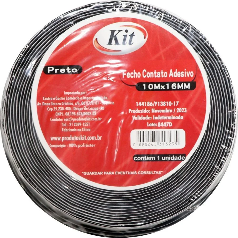 Velcro 16Mm Adesivo Pt C/10Mt Kit (Rolo) - imagem 3
