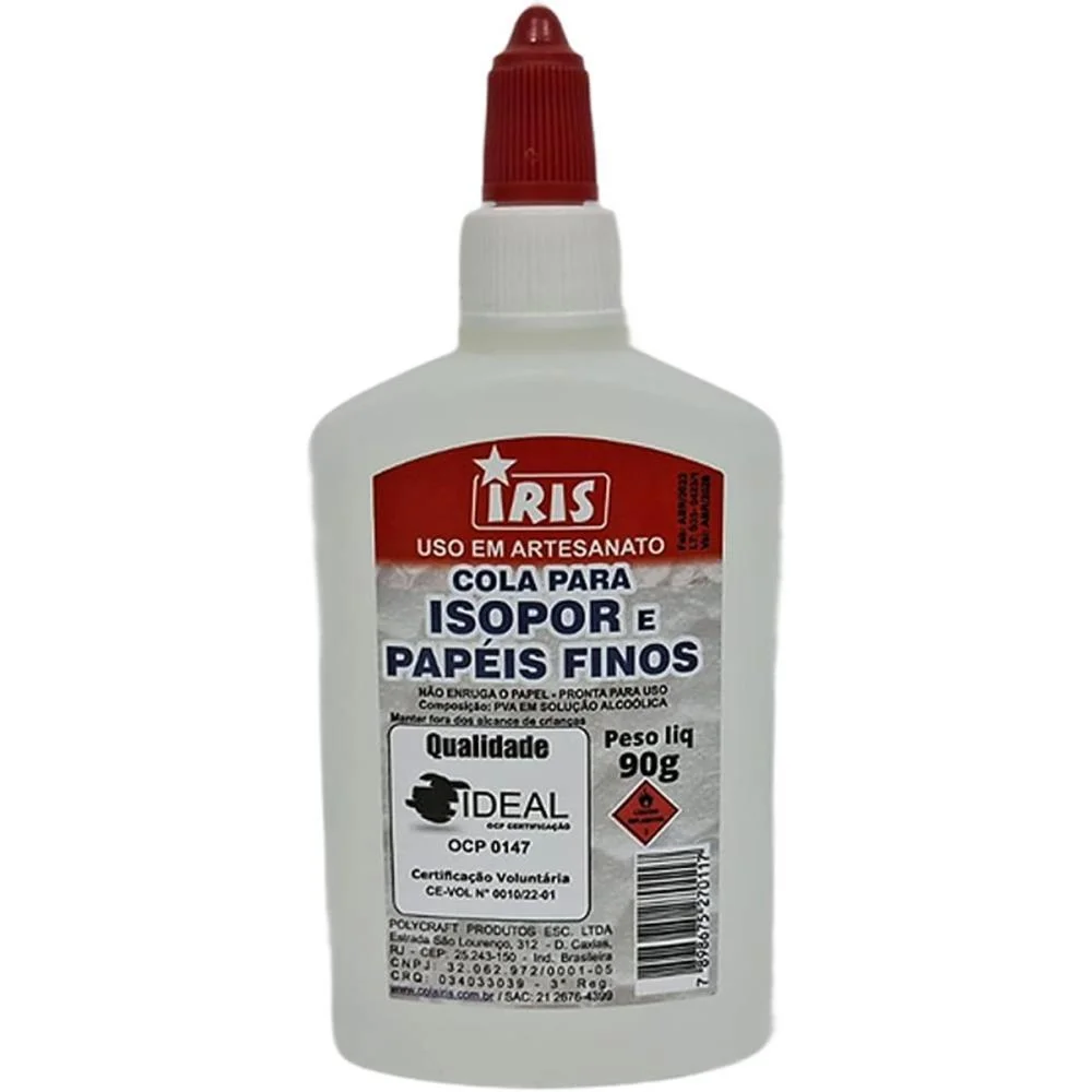 Cola Para Isopor Iris 90G. Iris (Pct.c/06) - imagem 3