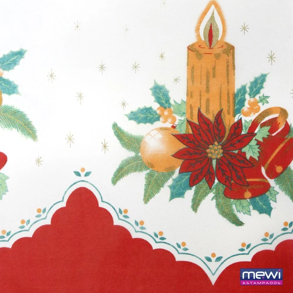 Tnt Estampado 1,40M 40G Natal Vela Com Sino Mewi (Rl-25Mts) - imagem 2