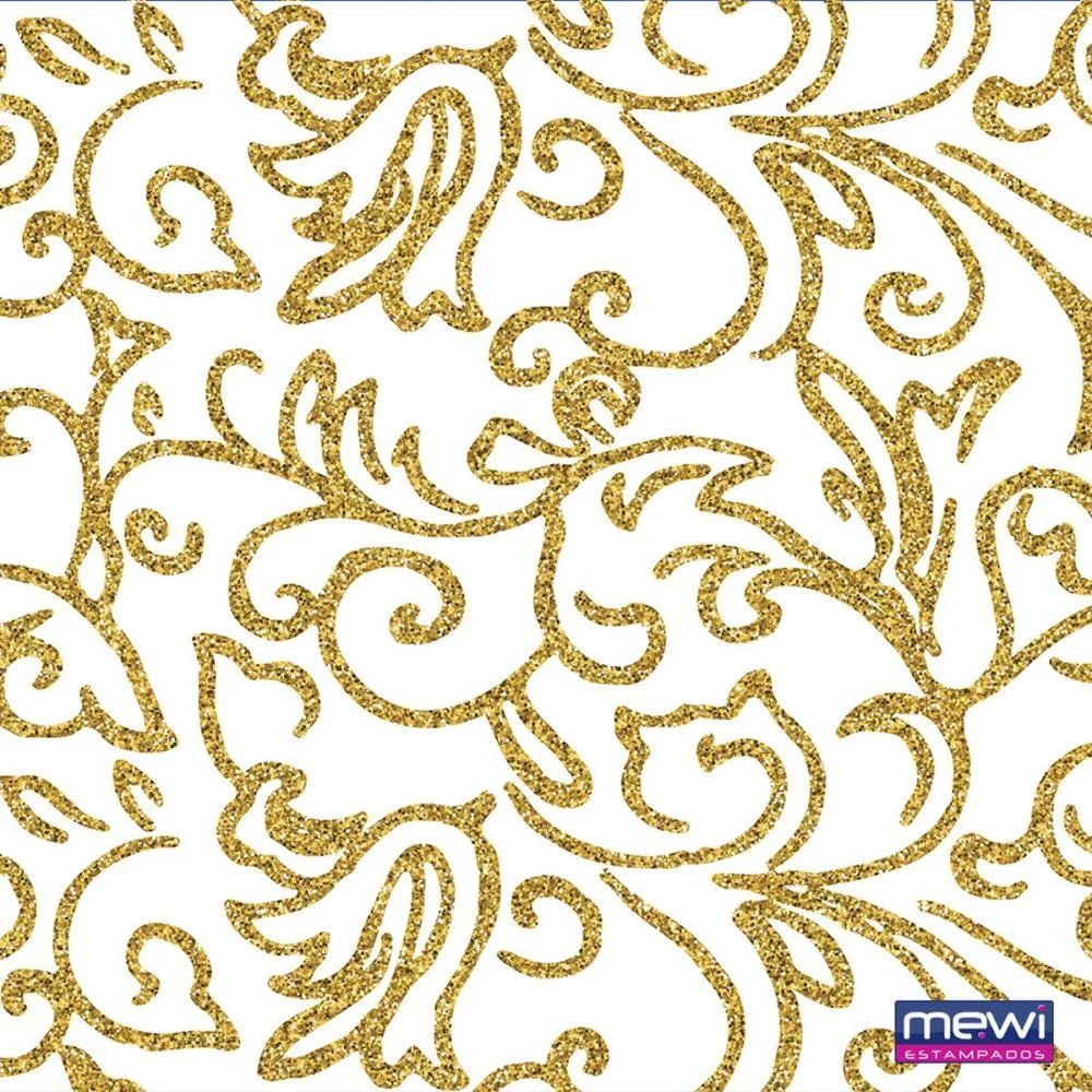 Tnt Estampado 1,40M 40G Arabesco Glitter Branco Mewi (Rl-25Mts) - imagem 2