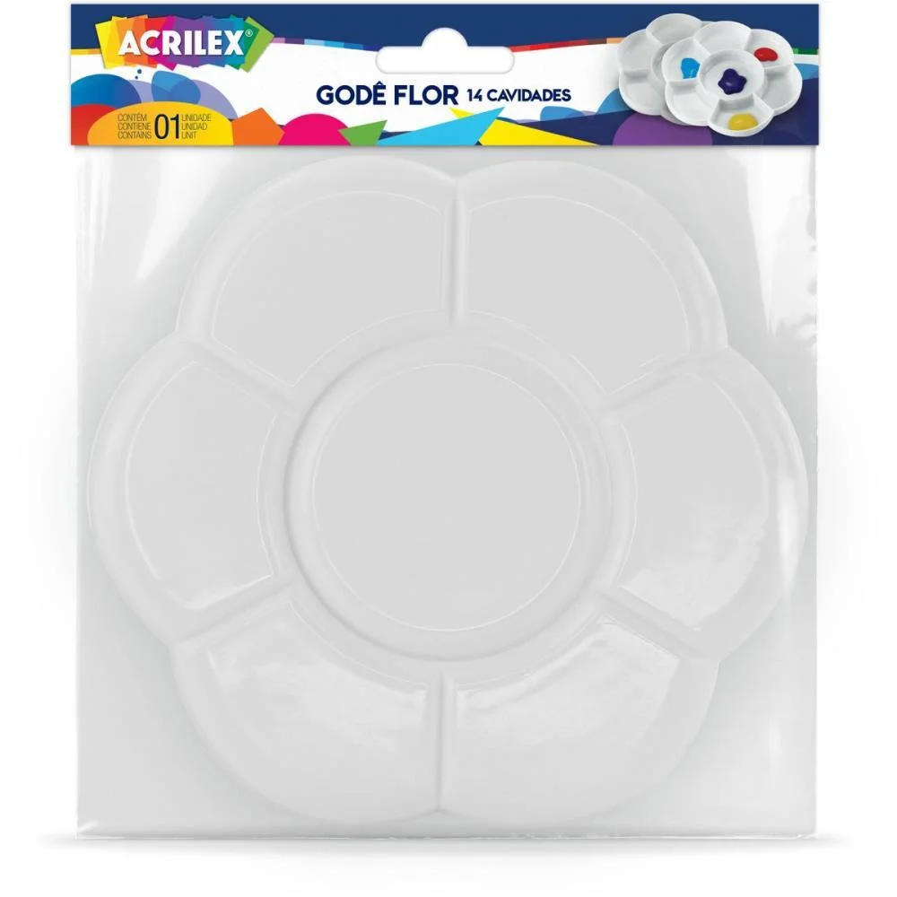 Paleta Para Pintura Gode Flor 14 Cavidades Acrilex (Unidade) - imagem 3