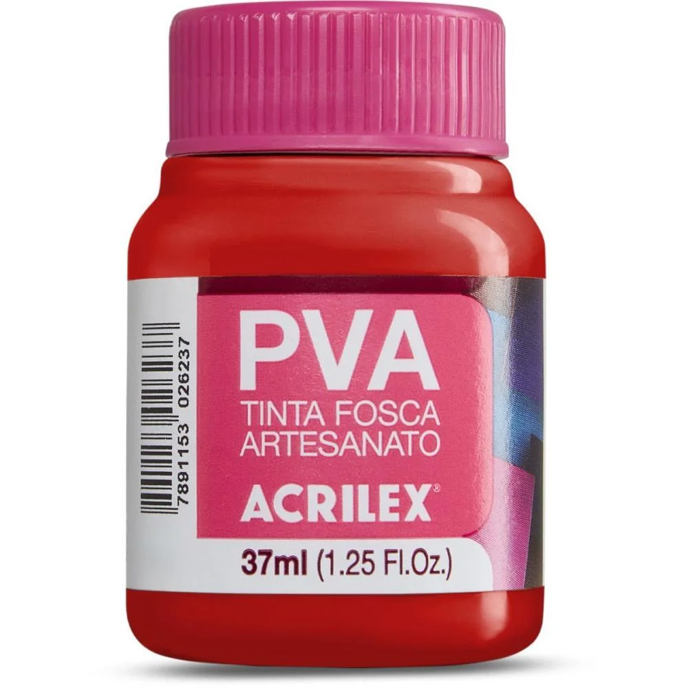 Tinta Pva 37Ml. Vermelho Vivo Acrilex (Cx.c/12) - imagem 3