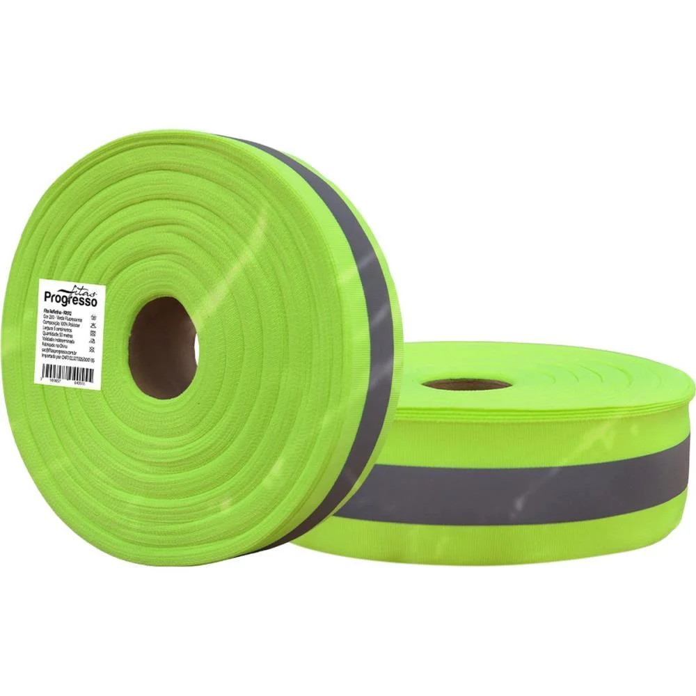 Fita Refletiva 50Mmx100M. Verde Fluorescente Fitas Progresso (Rolo) - imagem 2