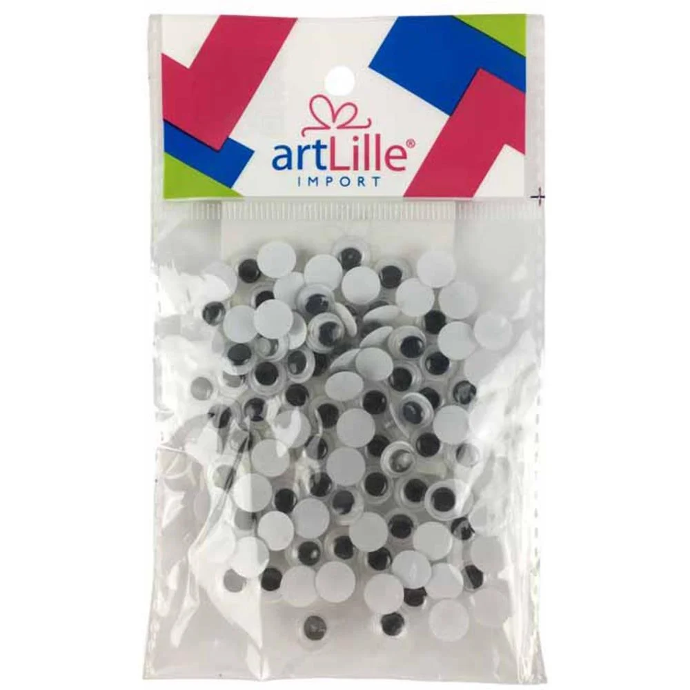 Artesanato Olho Movel 8Mm Preto Art Lille (Pct.c/100) - imagem 4