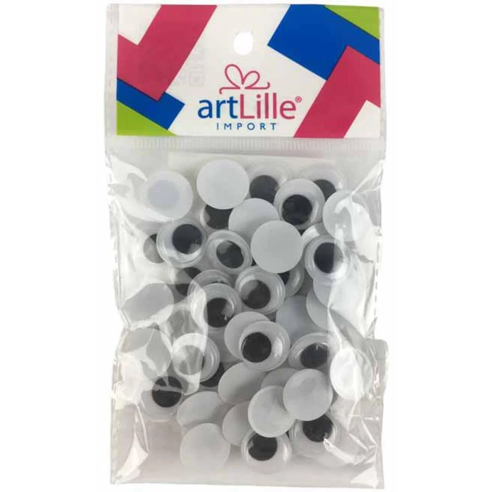 Artesanato Olho Movel 15Mm Preto Art Lille (Pct.c/50) - imagem 4