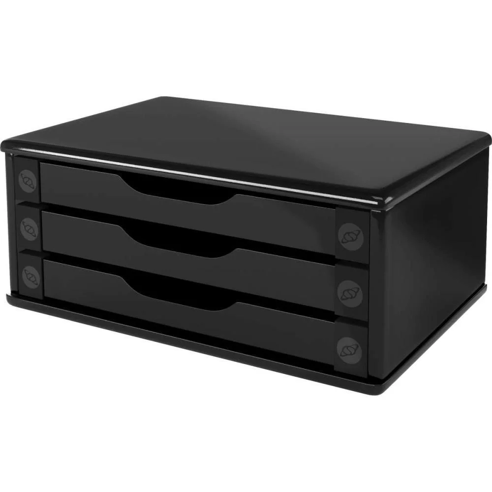 Suporte Para Monitor 3Gavetas 39X26X16 Mdf Black Pi Souza (Unidade) - imagem 4