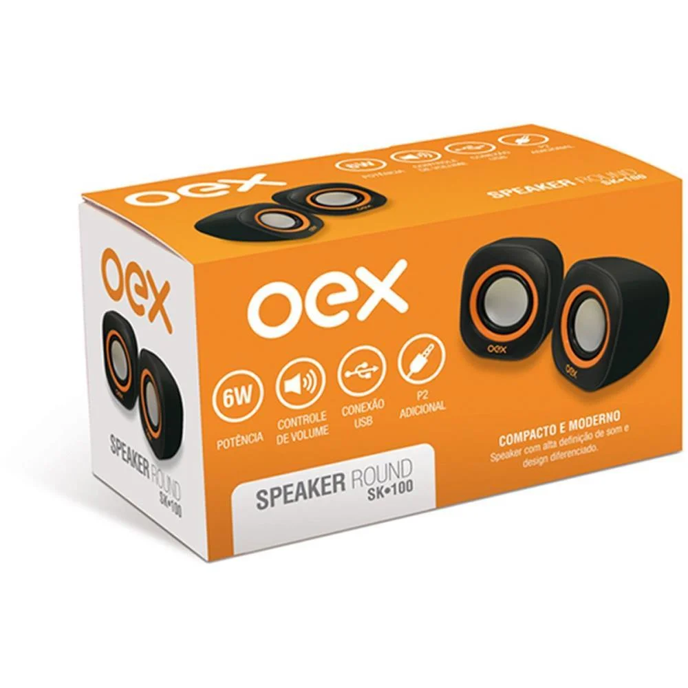 Caixa De Som P/ Computador Speaker Round 8W Usb/P2 Pt/Lj Newex (Unidade) - imagem 3