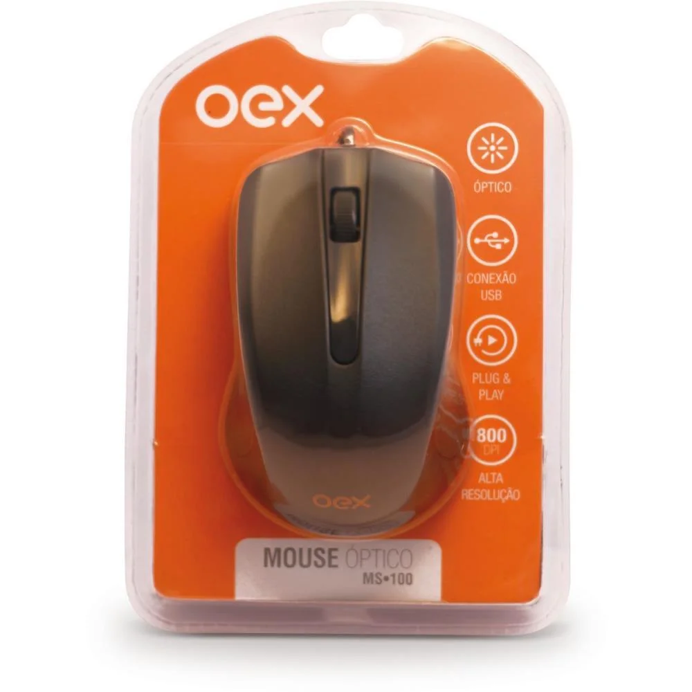 Mouse Optico Usb 1200Dpi 3Botoes Preto Newex (Unidade) - imagem 4