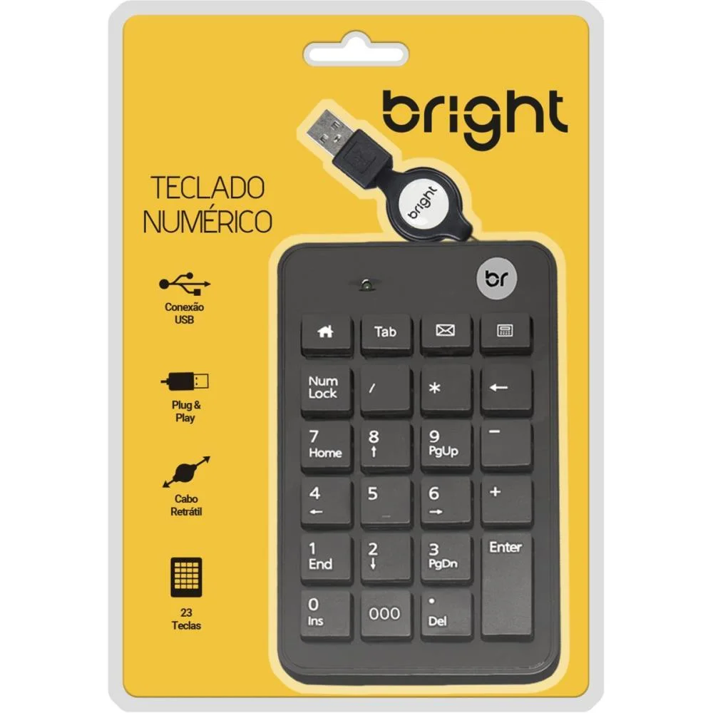 Teclado Usb Numerico Mini 23Tc Pt Bright (Unidade) - imagem 4