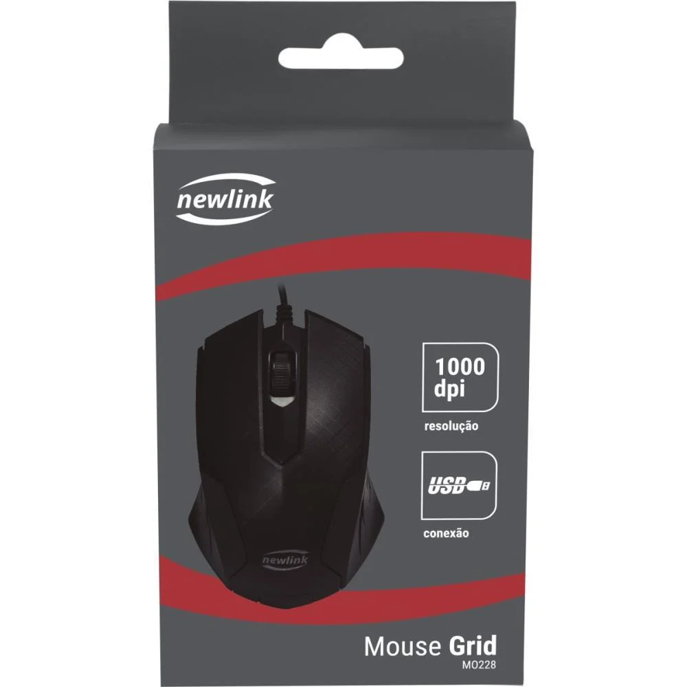 Mouse Optico Usb 1000Dpi Grid Cabo 1.0M Newex (Unidade) - imagem 3