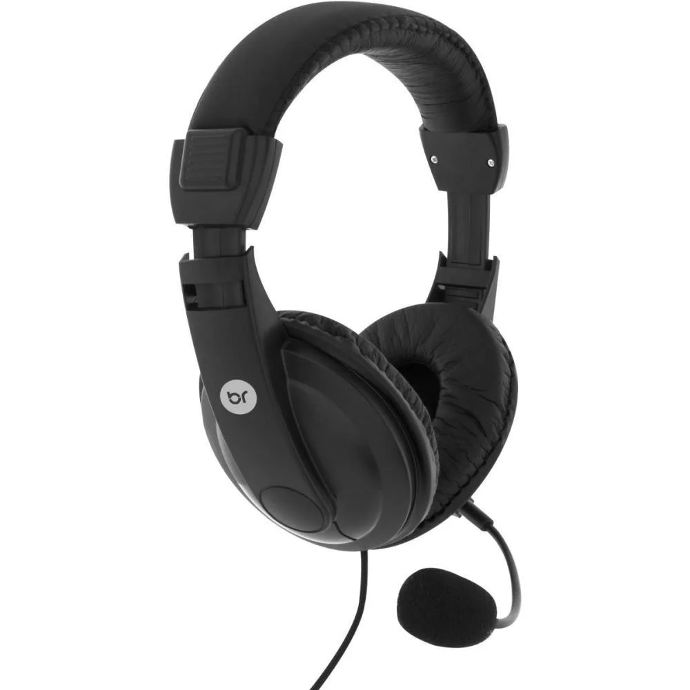 Fone De Ouvido Com Microfone Headset Office 507 Preto Bright - imagem 2