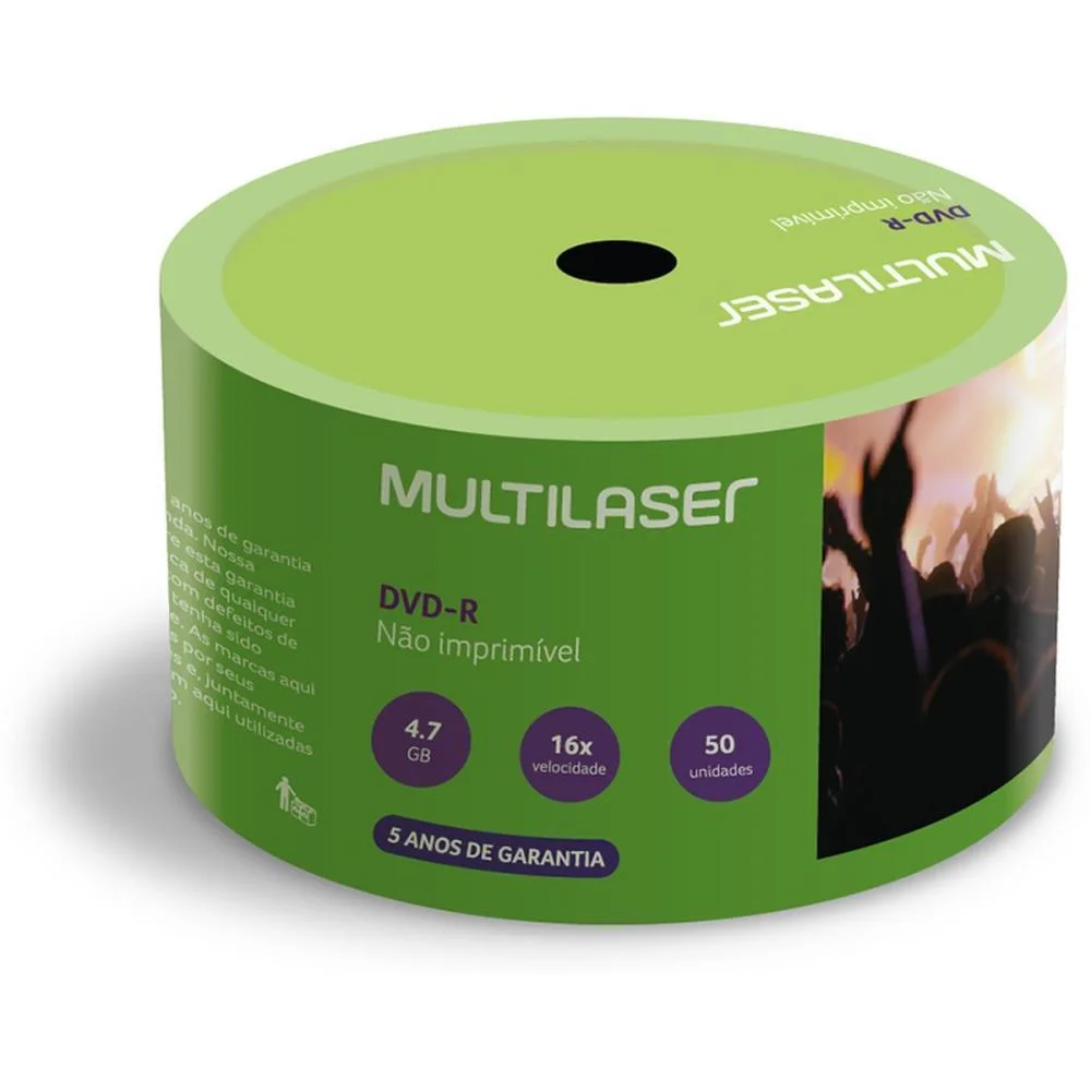 Dvd Gravavel Dvd-R 4,7Gb/120Min/16X Multi (Tubo-50) - imagem 3