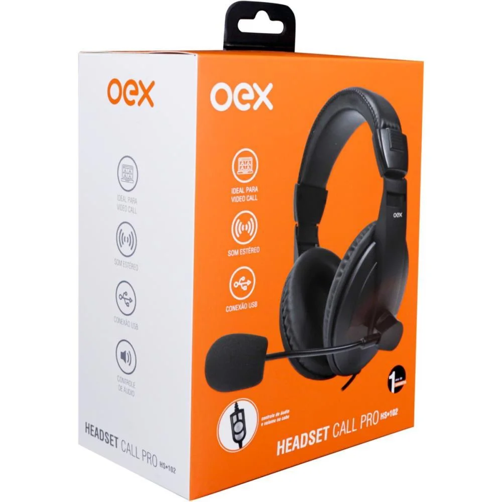 Fone De Ouvido Com Microfone Headset Call Pro Hs 102 Pt Newex - imagem 4