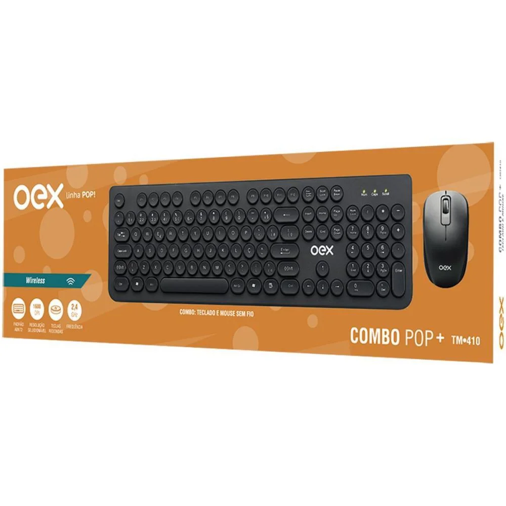 Kit Perifericos Pop Tecl+Mouse S/Fio Preto Newex (Kit) - imagem 4