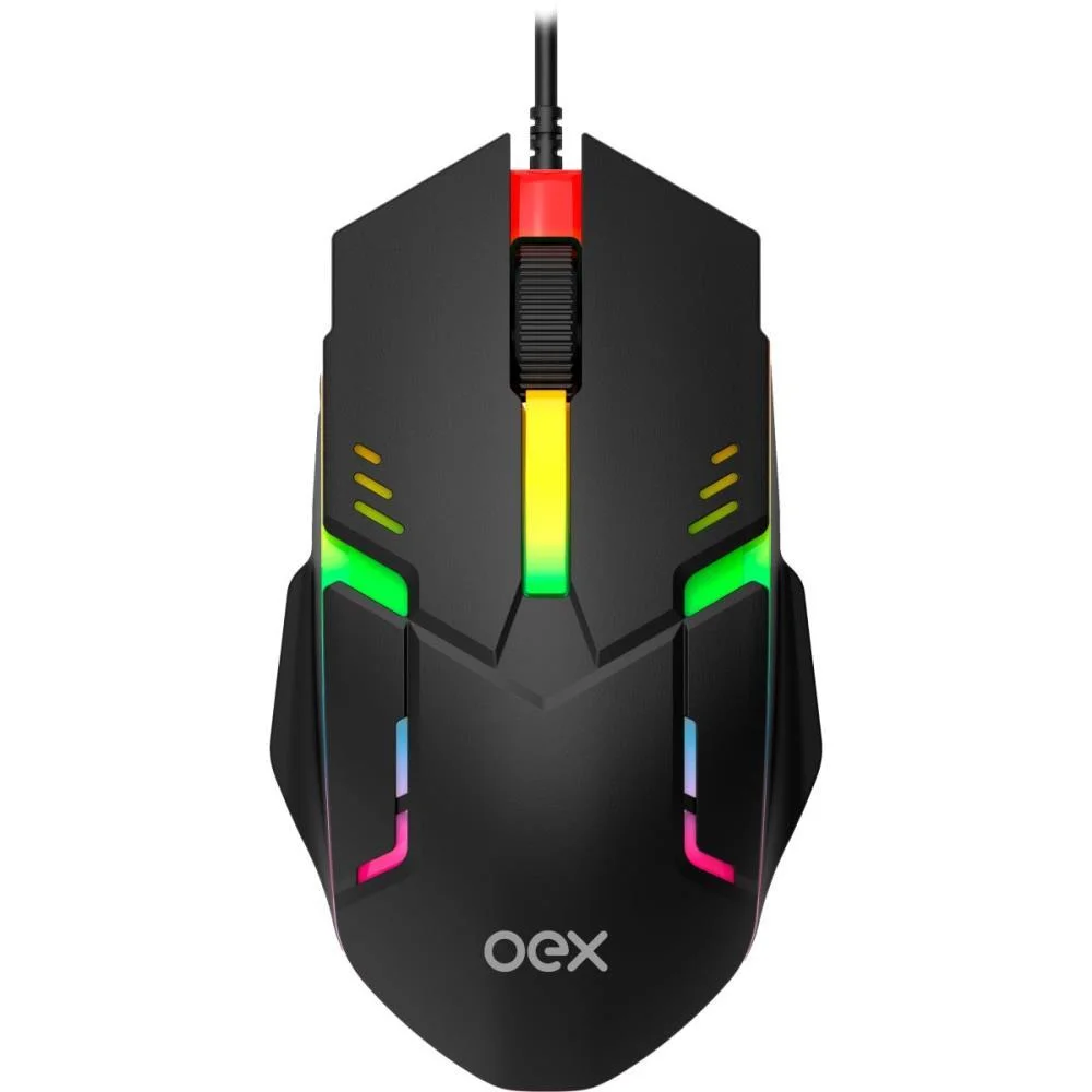 Mouse Optico Usb Rainbow 1200Dpi Preto Newex (Unidade) - imagem 2