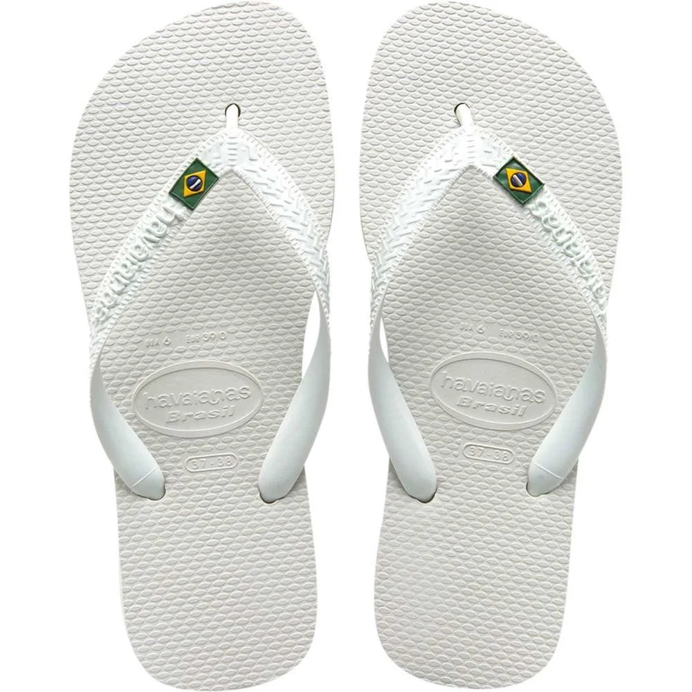 Chinelo Havaianas Unissex Brasil 37/8 Branco Havaianas (Par) - imagem 2
