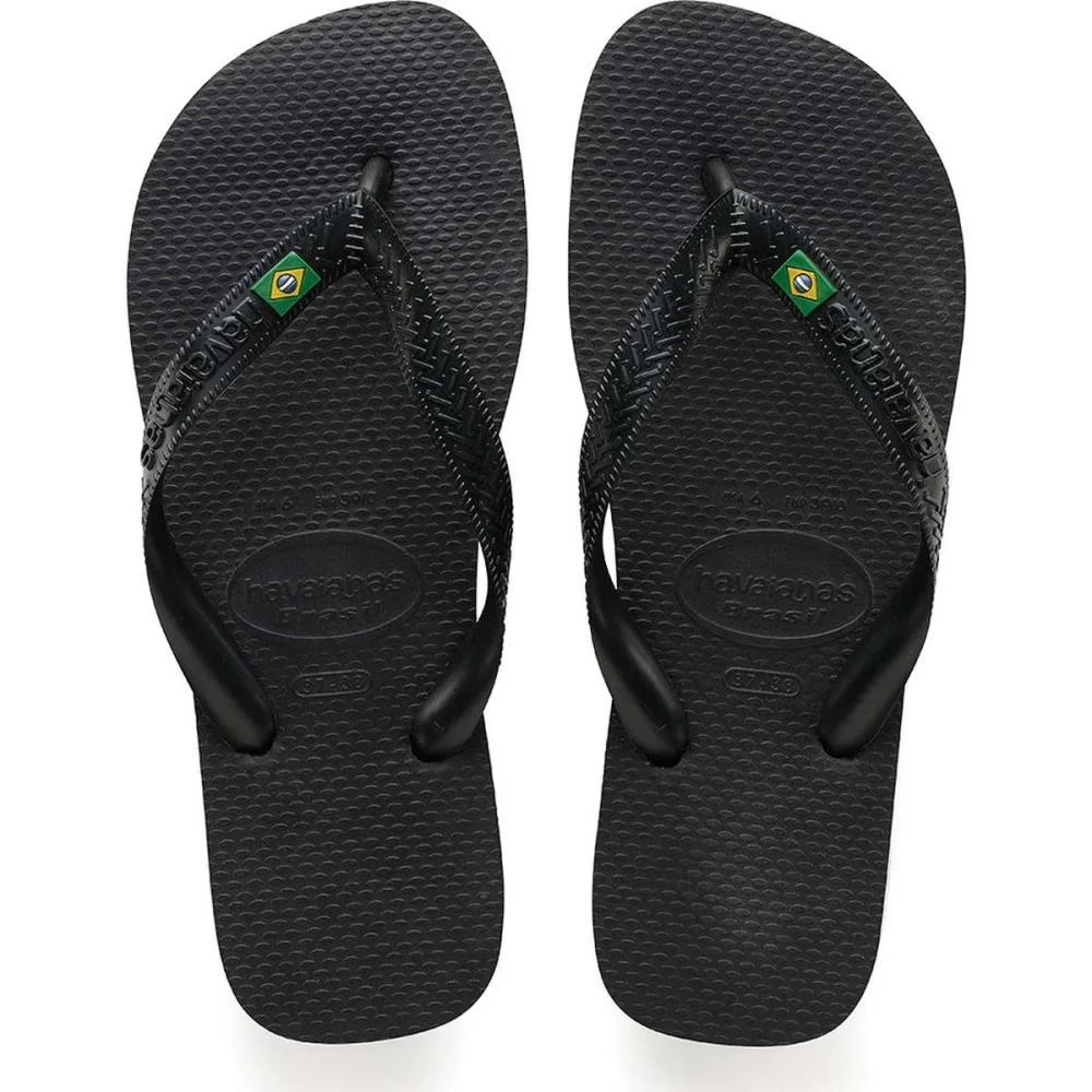 Chinelo Havaianas Unissex Brasil 45/6 Preto Havaianas (Par) - imagem 2