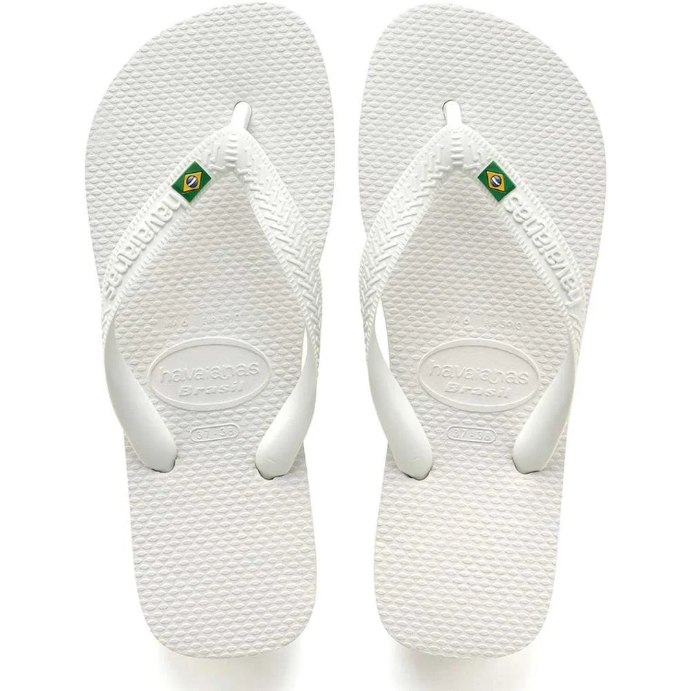Chinelo Havaianas Unissex Brasil 45/6 Branco Havaianas (Par) - imagem 2