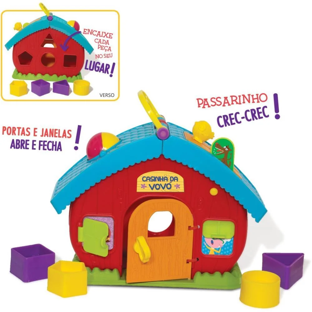 Brinquedo Educativo Casinha Da Vovo Encaixe Formas Elka (Unidade) - imagem 4