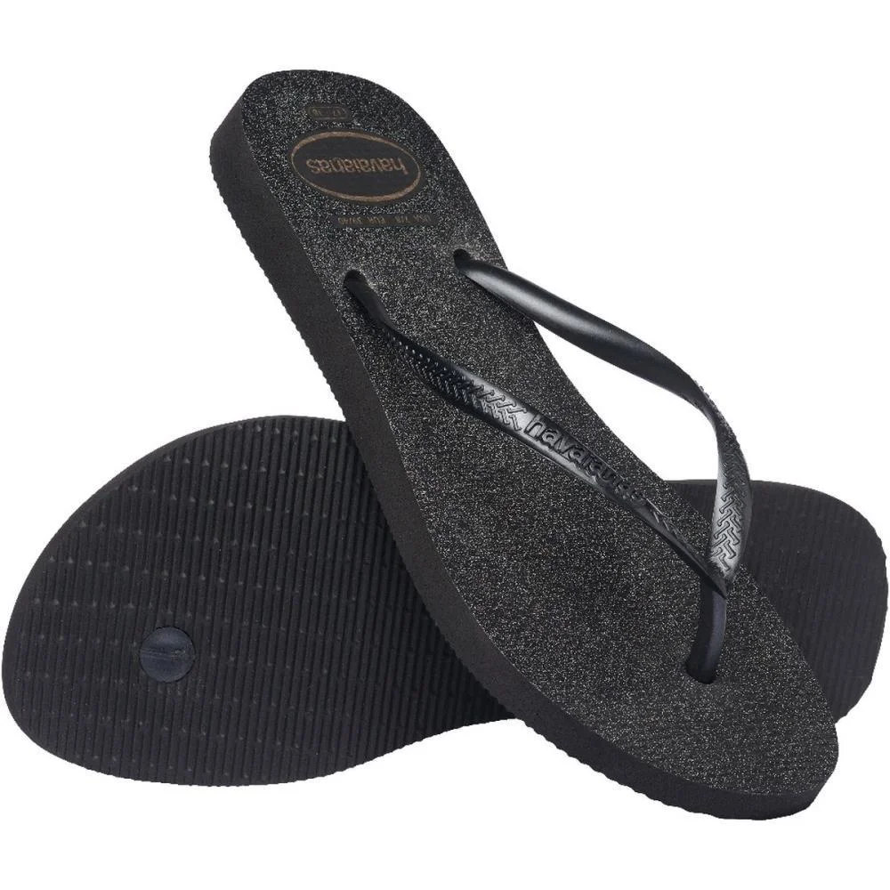 Chinelo Havaianas Feminino Slim Gloss 35/6 Preto/Prata Havaianas (Par) - imagem 6