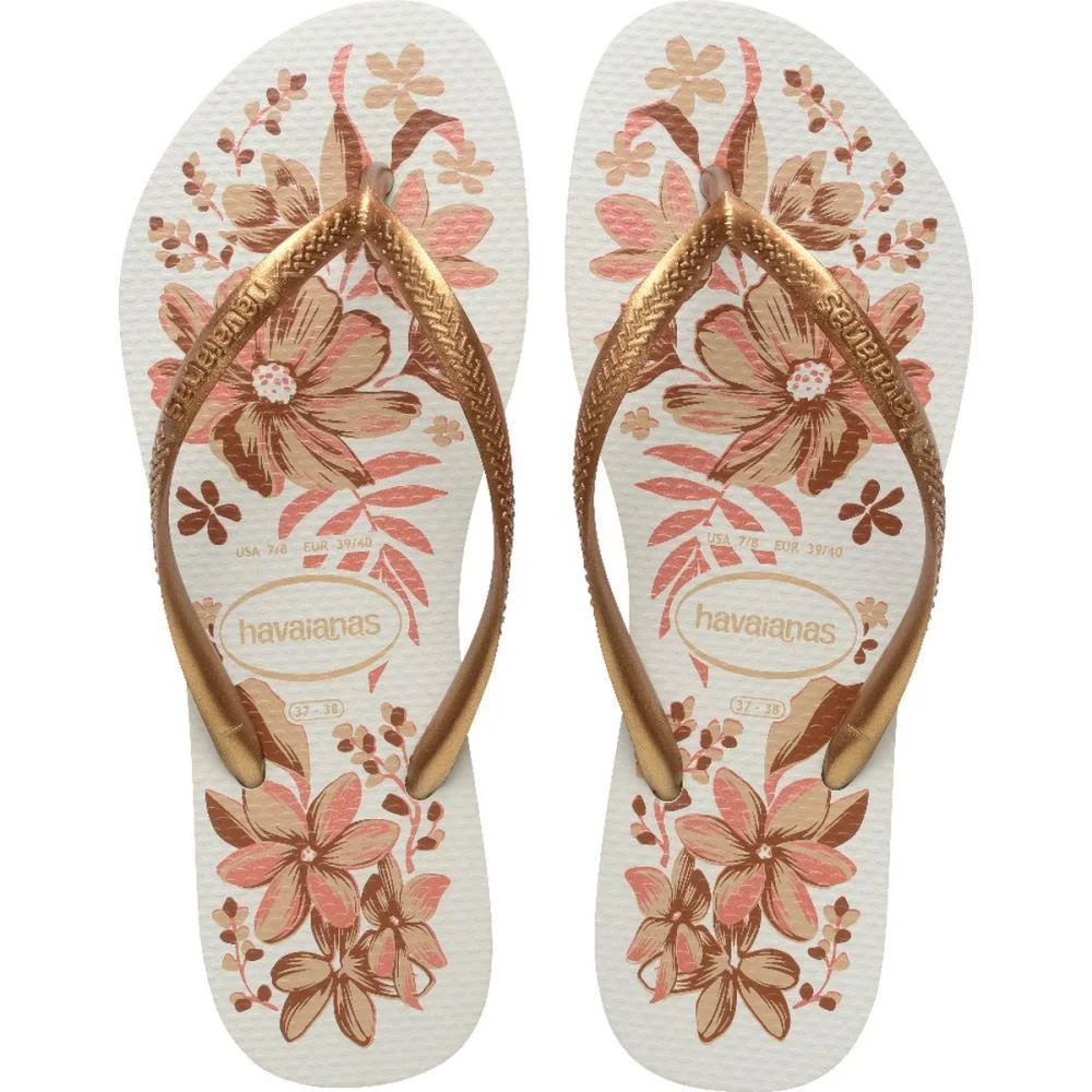 Chinelo Havaianas Feminino Slim Organic 37/8 Branco/Ouro Havaianas (Par) - imagem 2