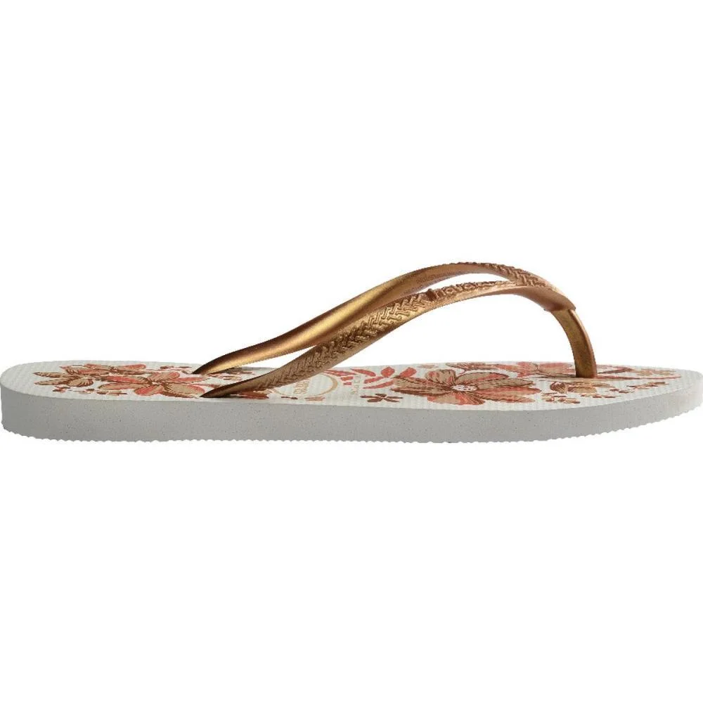 Chinelo Havaianas Feminino Slim Organic 37/8 Branco/Ouro Havaianas (Par) - imagem 5