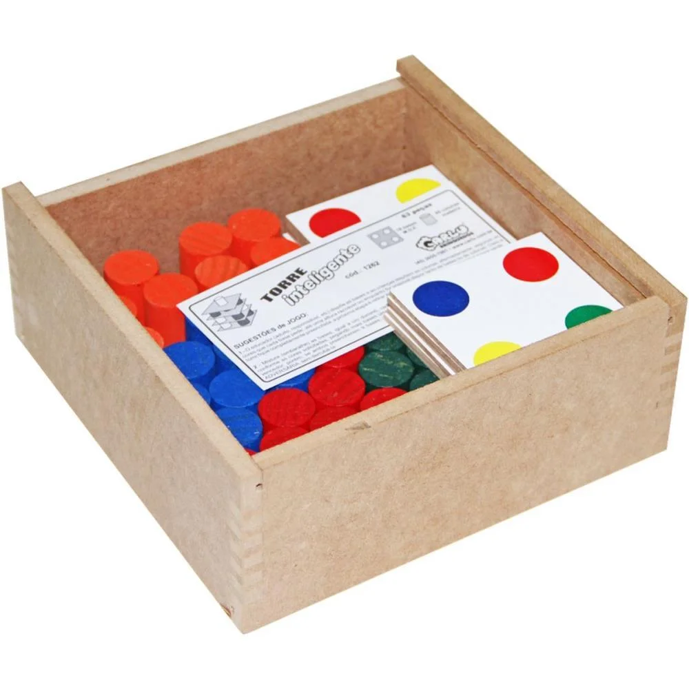 Brinquedo Pedagogico Madeira Torre Inteligente 18Placas Carlu (Unidade) - imagem 5