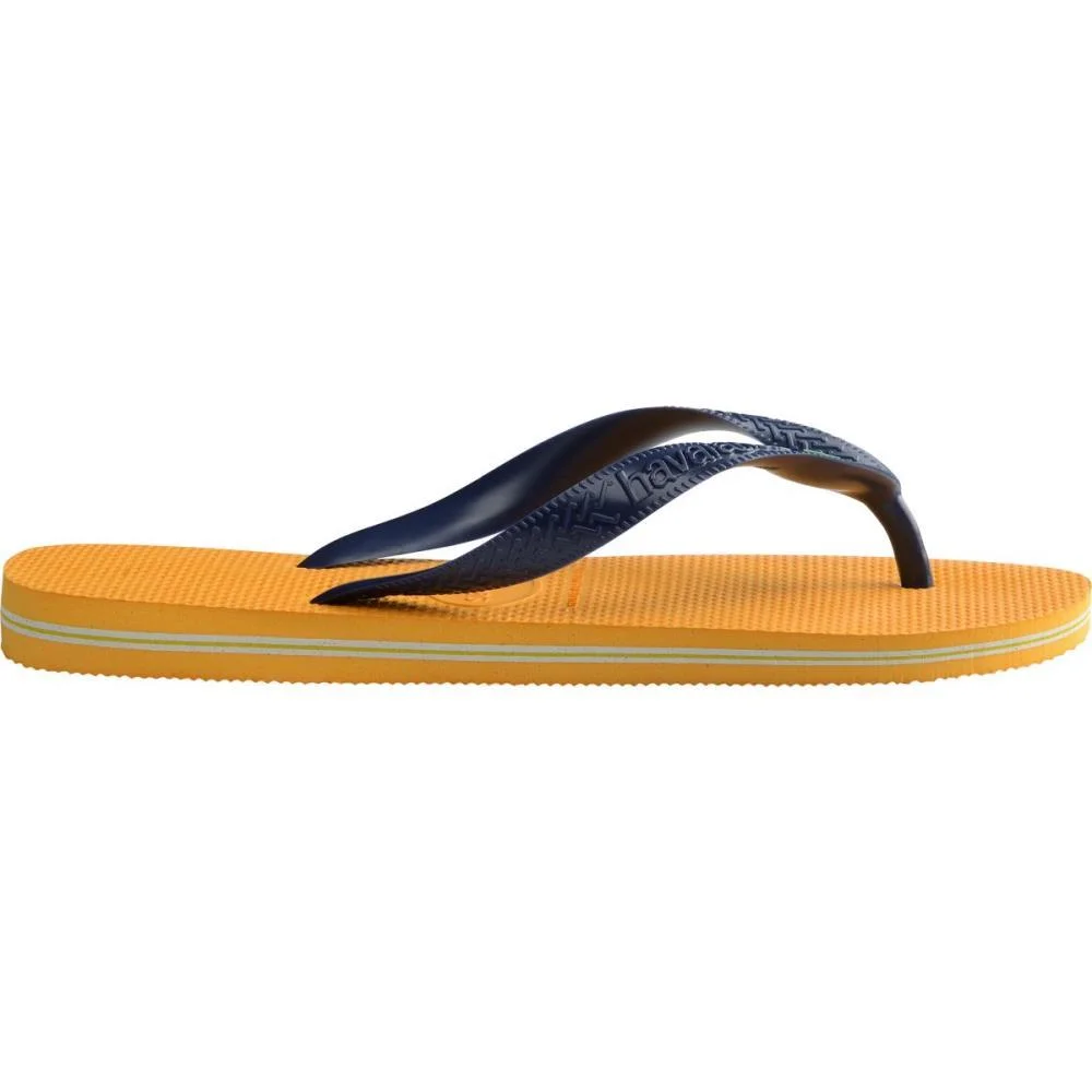 Chinelo Havaianas Unissex Brasil 39/0 Amarelo Pop/Marinh Havaianas (Par) - imagem 5