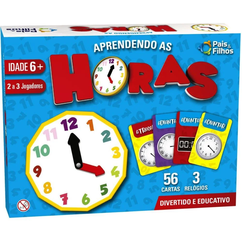 Brinquedo Pedagogico Aprendendo As Horas Pais E Filhos (Unidade) - imagem 2