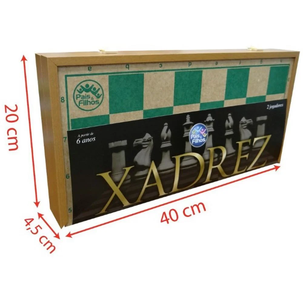 Jogo De Xadrez Oficial Cx Em Madeira 40Cm Pais E Filhos (Unidade) - imagem 6