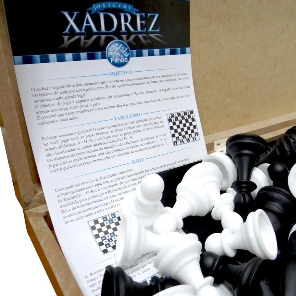 Jogo De Xadrez Oficial Cx Em Madeira 40Cm Pais E Filhos (Unidade) - imagem 9