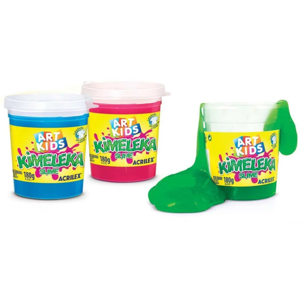 Slime Kimeleka Cores Sortidas 180G Acrilex (Cx.c/12) - imagem 2