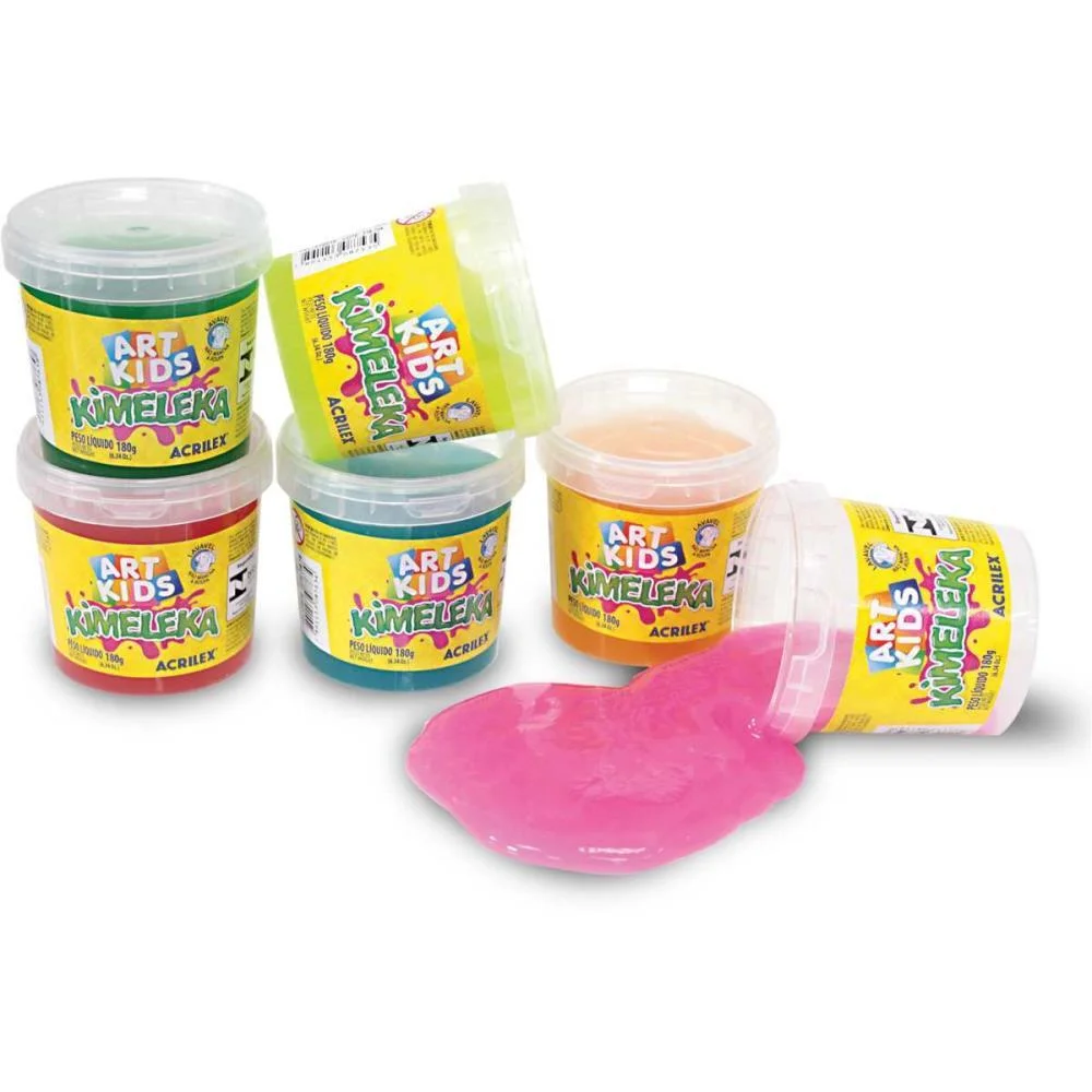 Slime Kimeleka Cores Sortidas 180G Acrilex (Cx.c/12) - imagem 3