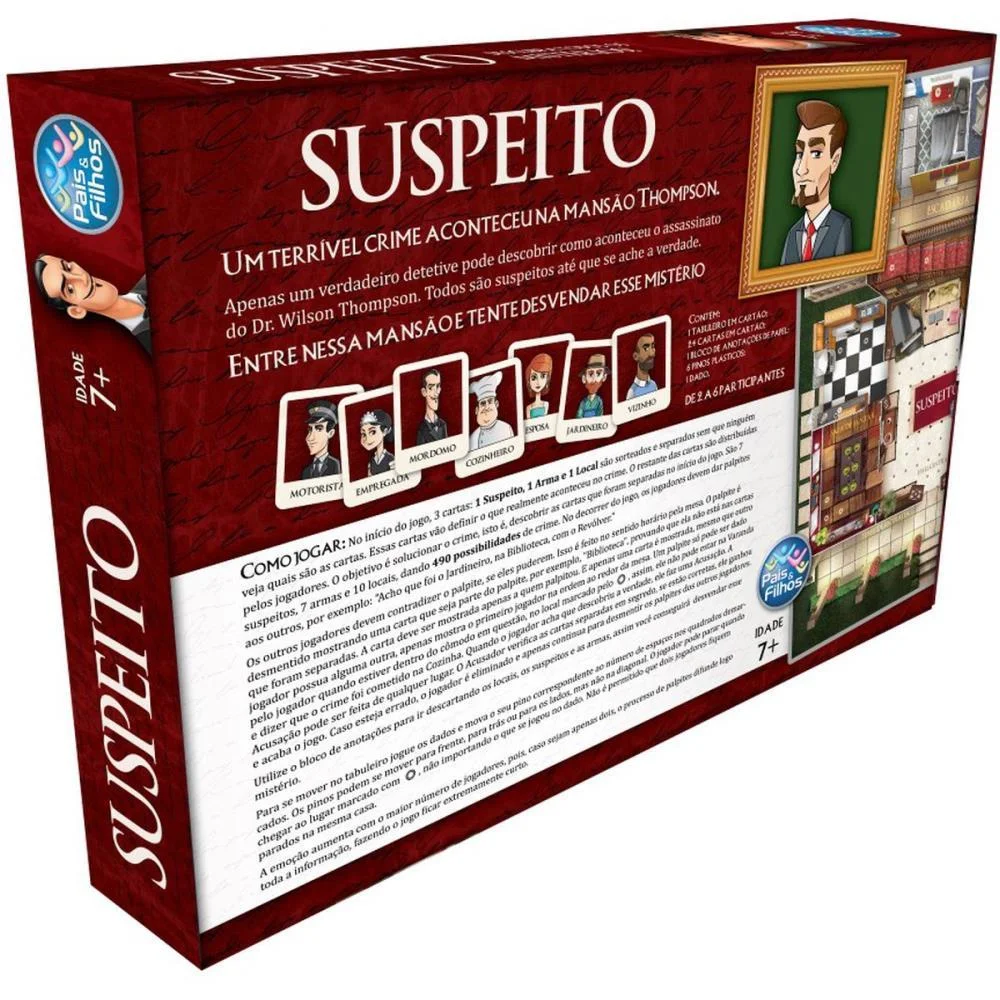 Jogo De Tabuleiro Suspeito Descubra Misterios Pais E Filhos (Unidade) - imagem 5