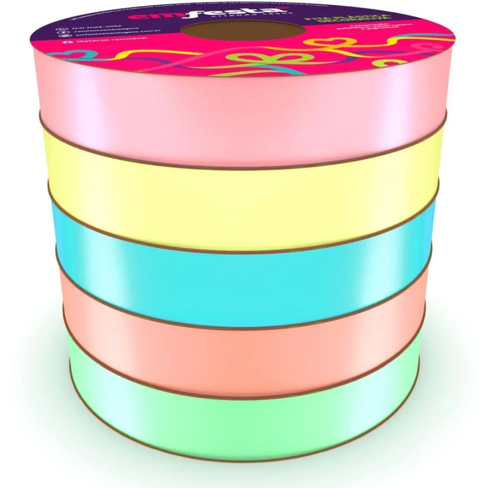 Fita Poli Lisa 30Mmx50M.candy Colors Sortida Emfesta (Pct.c/05) - imagem 3