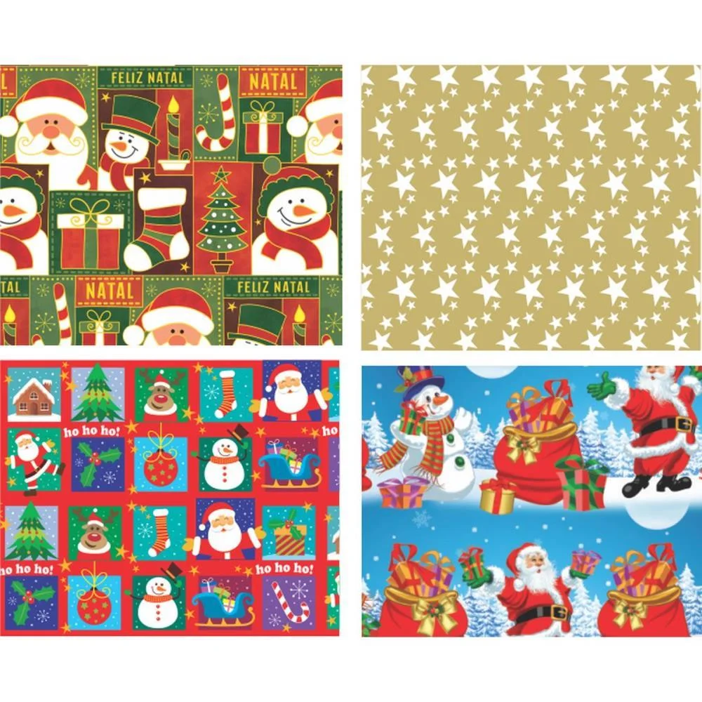 Papel Presente 50X60Cm Couche Linha Diamante Natal 4Mod. V.m.p. (Pct.c/40) - imagem 2