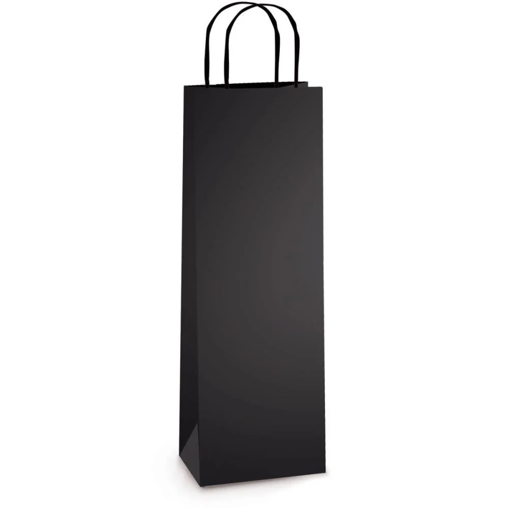 Embalagem Para Garrafa Sacola Preta Fosca 35X13X8Cm Cromus (Pct.c/10) - imagem 2