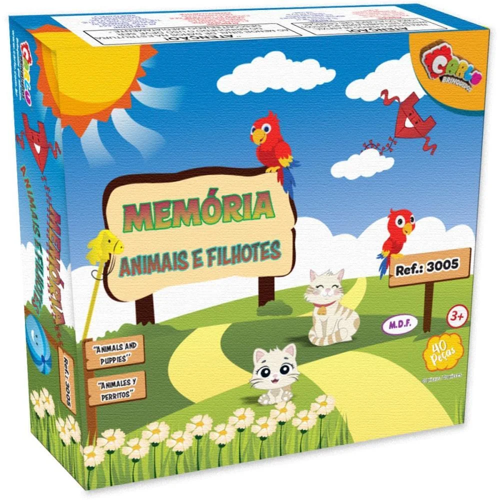 Jogo Da Memoria Animais E Filhotes 40Pçs Carlu (Unidade) - imagem 5