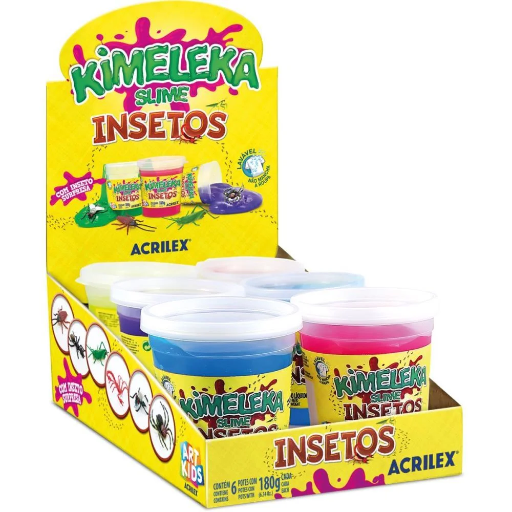 Slime Kimeleka Insetos 180G Sort. Acrilex (Cx.c/06) - imagem 2