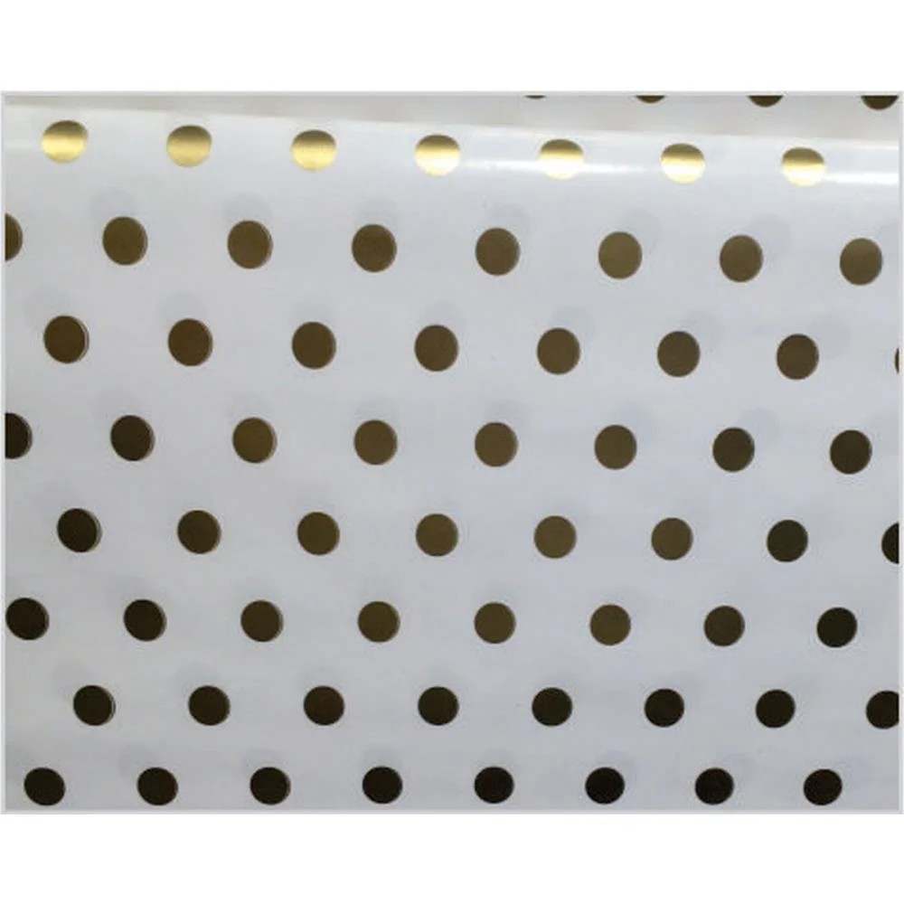 Papel Presente Bobina Couche 40Cm.mod.336 Bolinhas Ouro V.m.p. (Bo-100Mts) - imagem 2