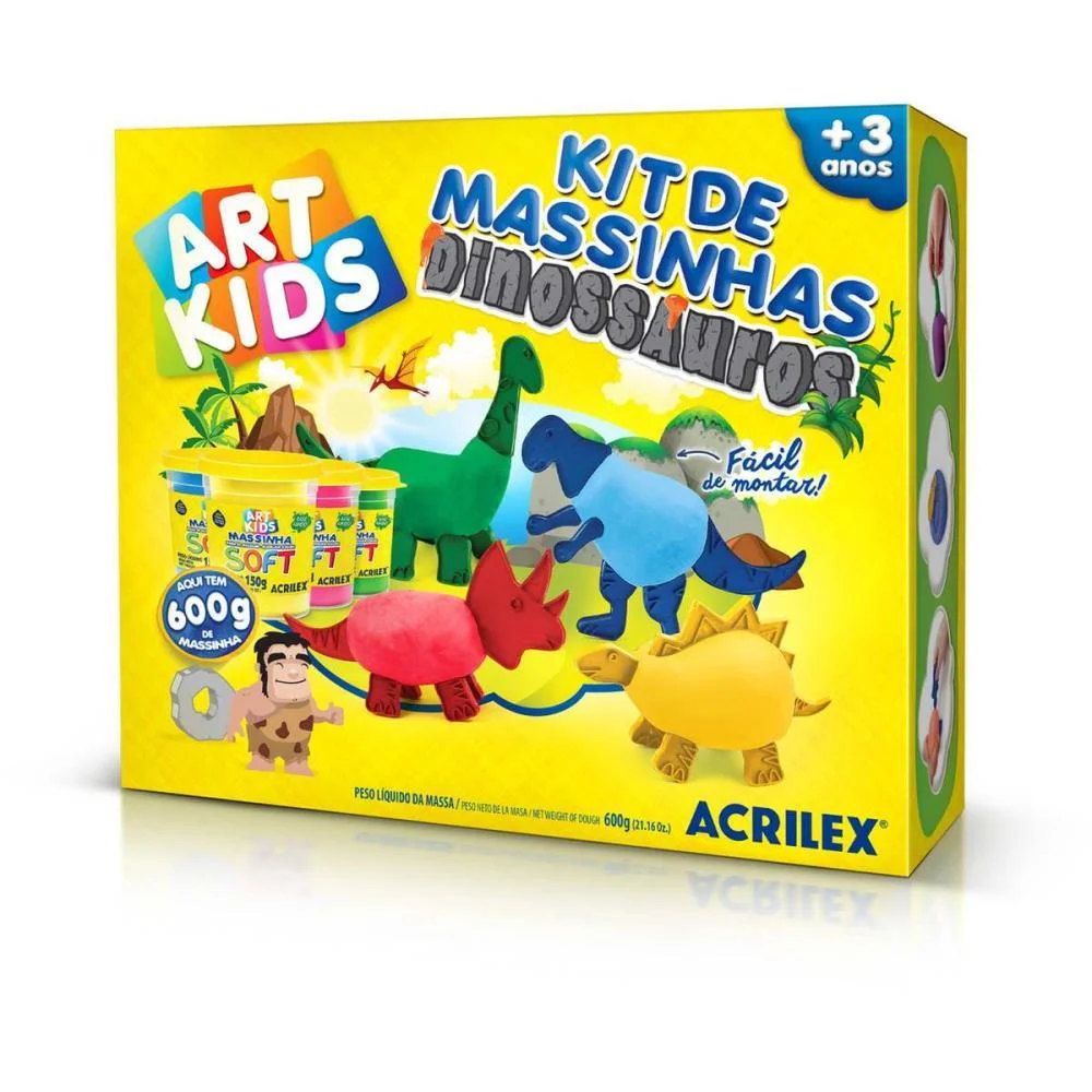 Massa Para Modelar Criativa Art Kids Dinossauro Familia Acrilex (Unidade) - imagem 3