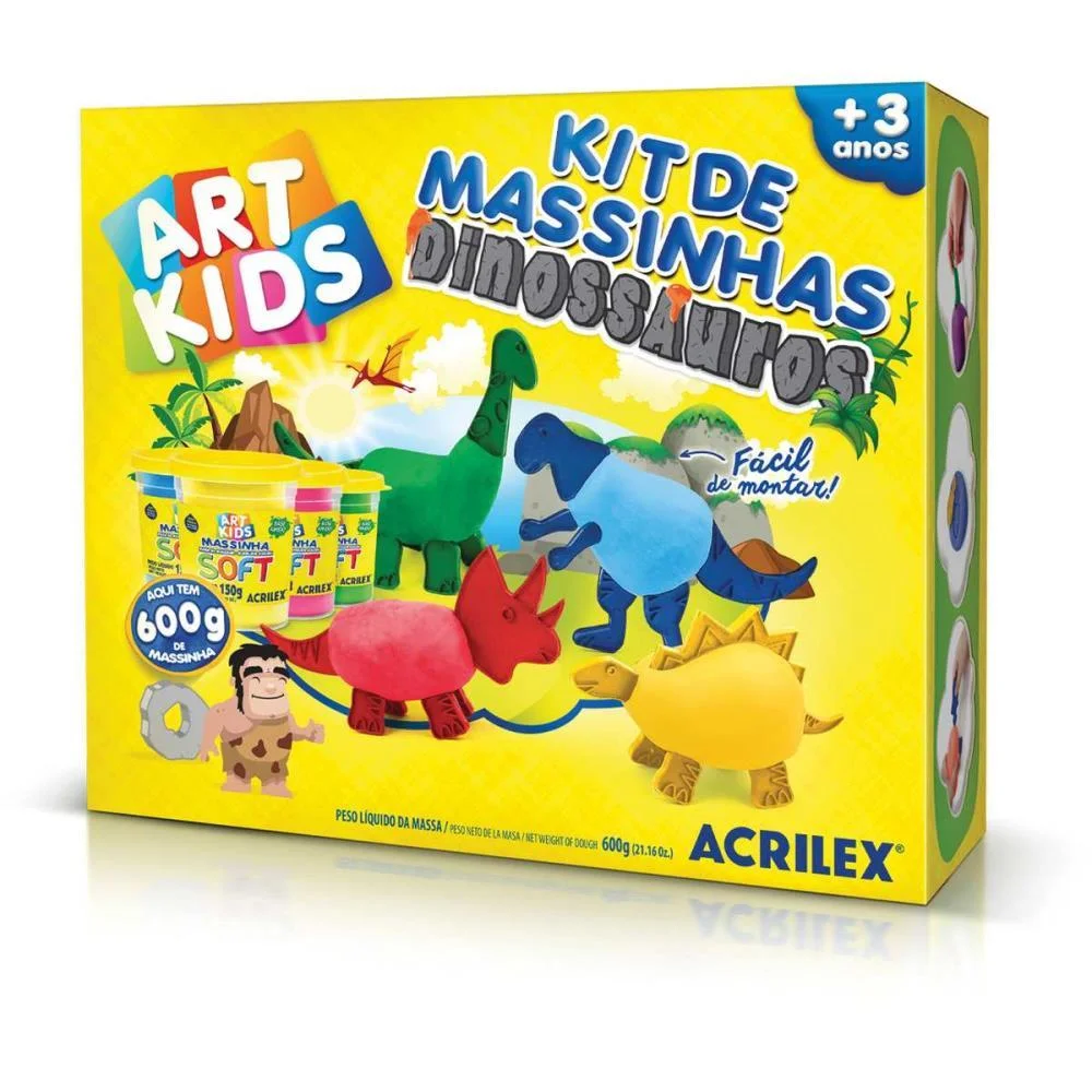 Massa Para Modelar Criativa Art Kids Dinossauro Familia Acrilex (Unidade) - imagem 4