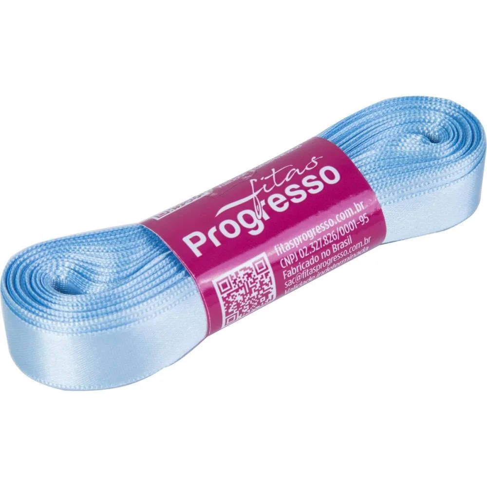 Fita De Cetim 15Mm 10M. Azul Bebe 212 Fitas Progresso (Unidade) - imagem 3