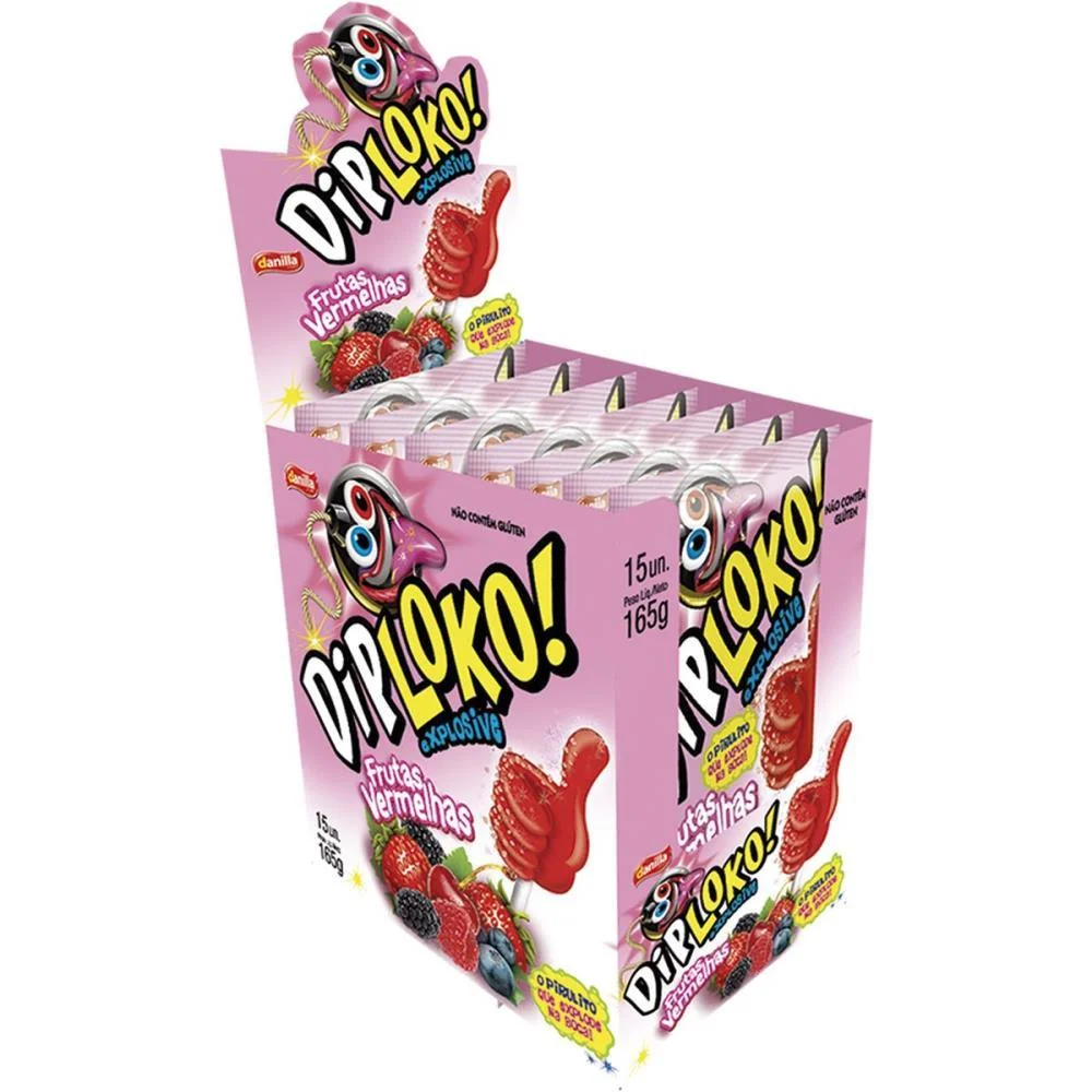 Doce Dip Loko Explosive Frutas Verm Danilla Foods C/ 15 Unidades - imagem 2