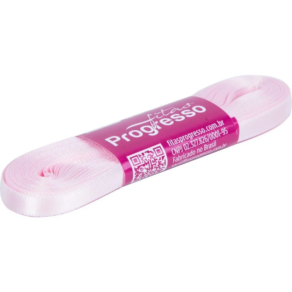 Fita De Cetim 07Mm 10M. Rosa Claro 206 Fitas Progresso (Unidade) - imagem 2