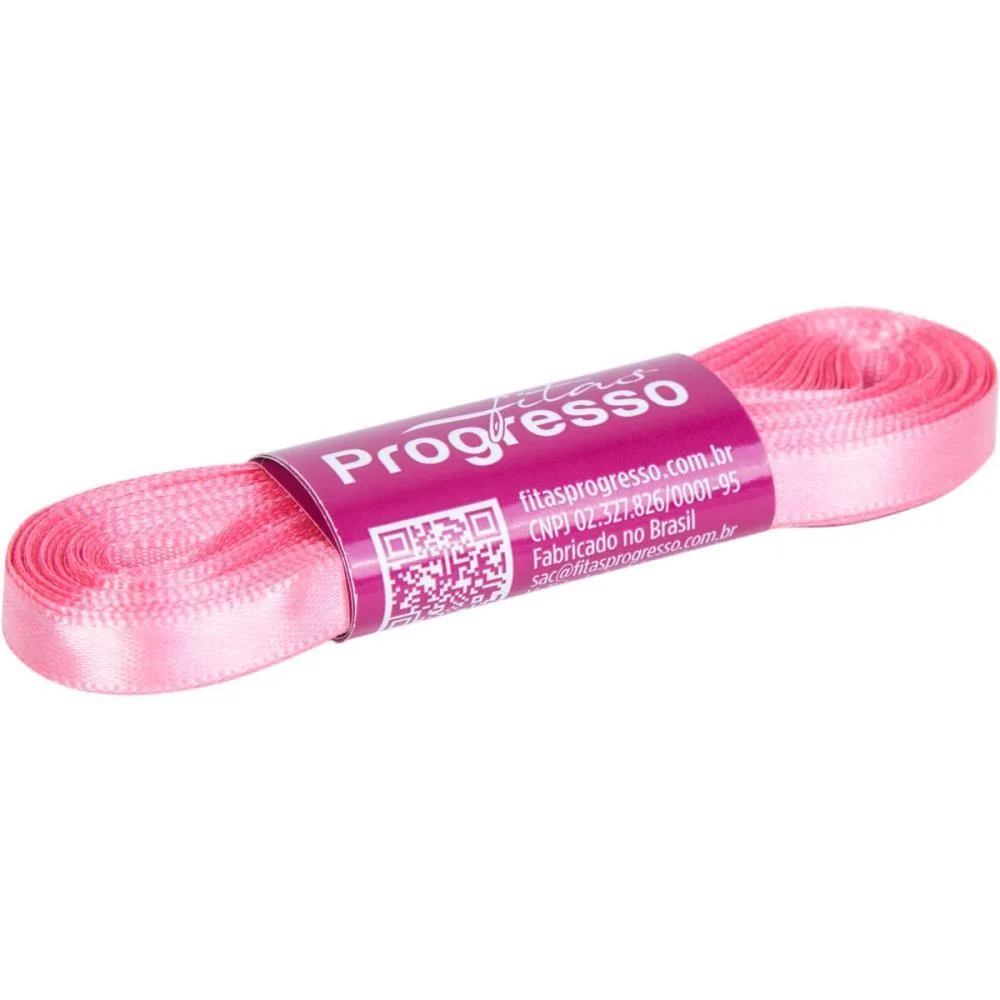 Fita De Cetim 07Mm 10M. Rosa Petala 009 Fitas Progresso (Unidade) - imagem 2