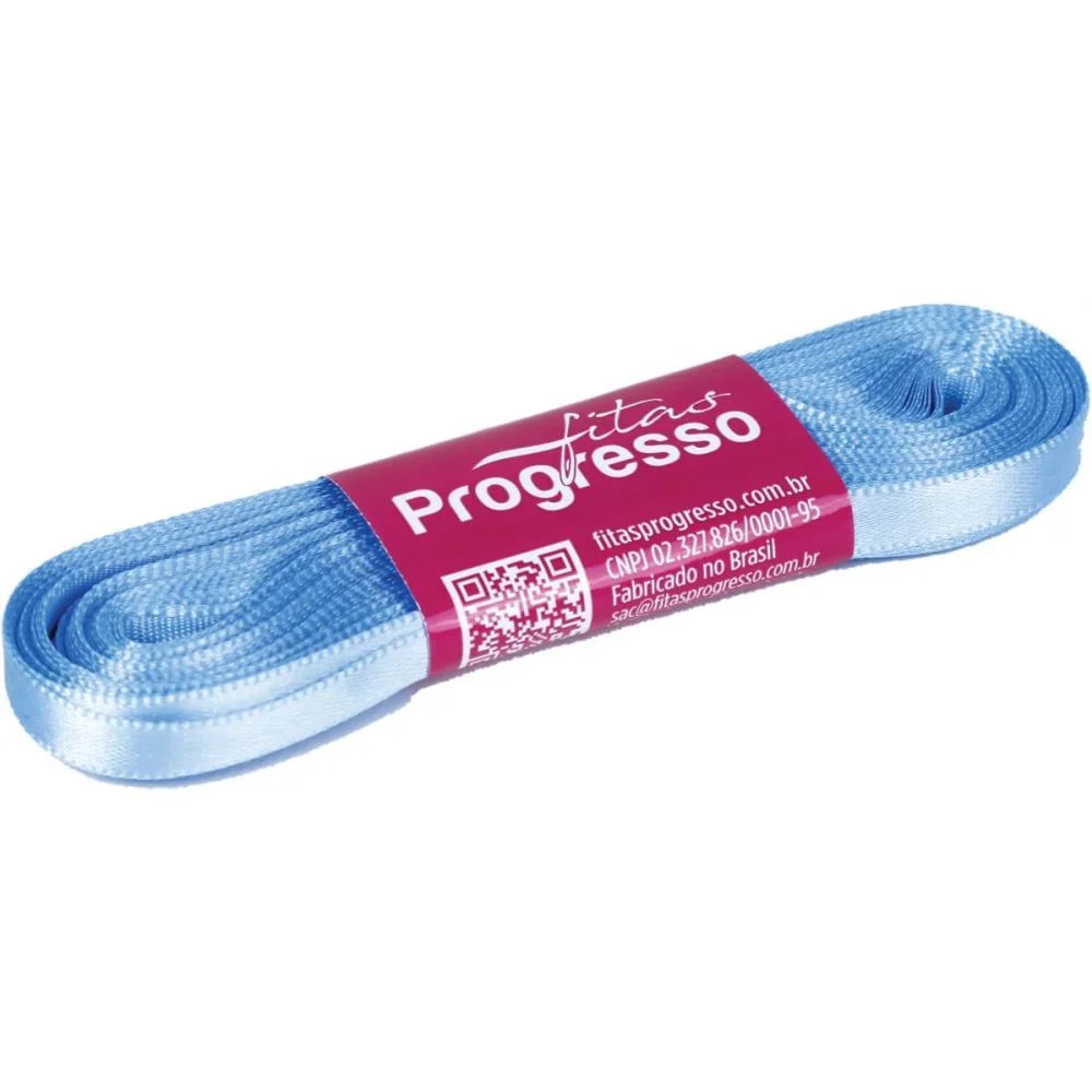 Fita De Cetim 07Mm 10M. Azul Celeste 246 Fitas Progresso (Unidade) - imagem 3